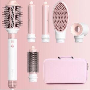 Sophinique Pink & White 6 in 1 Hair Dryer Brush & Air Styler